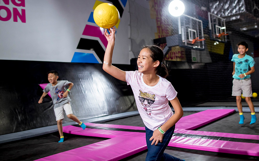 Girl throwing Dodgeball